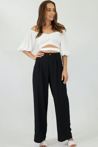 Audrey Wide Leg Pants - Black Bottoms Sage Collective   