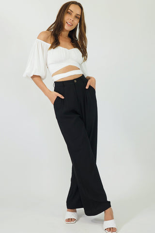 Audrey Wide Leg Pants - Black Bottoms Sage Collective   