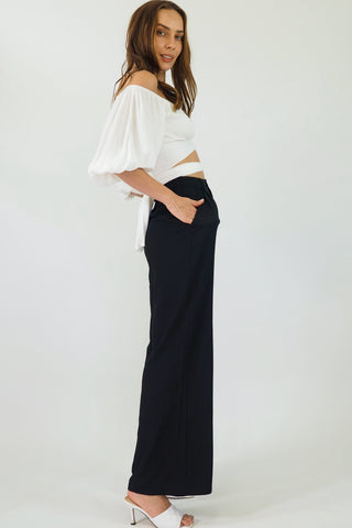 Audrey Wide Leg Pants - Black Bottoms Sage Collective   