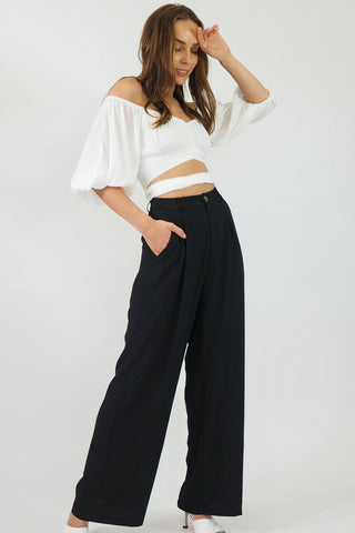 Audrey Wide Leg Pants - Black Bottoms Sage Collective   