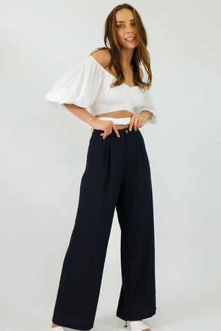 Audrey Wide Leg Pants - Black Bottoms Sage Collective   