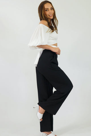 Audrey Wide Leg Pants - Black Bottoms Sage Collective   