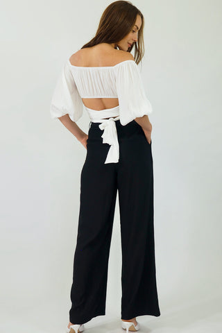 Audrey Wide Leg Pants - Black Bottoms Sage Collective   
