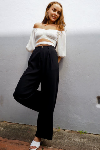 Audrey Wide Leg Pants - Black Bottoms Sage Collective   
