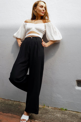 Audrey Wide Leg Pants - Black Bottoms Sage Collective   
