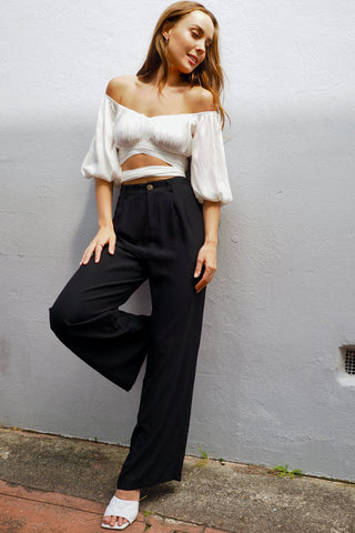 Audrey Wide Leg Pants - Black Bottoms Sage Collective   