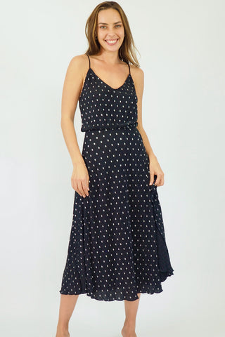 Yasmin Midi Dress - Black/Silver Dresses Sage Collective   