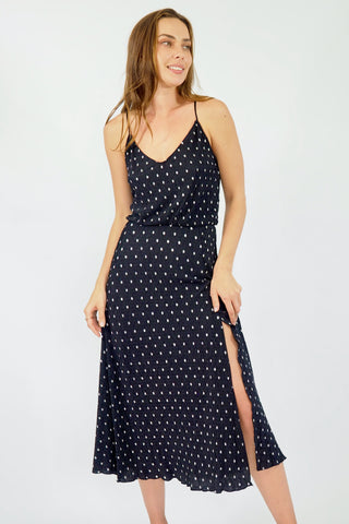 Yasmin Midi Dress - Black/Silver Dresses Sage Collective   