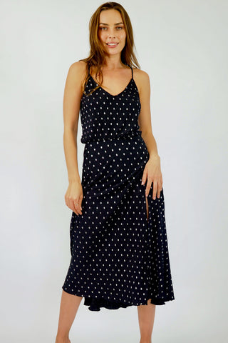 Yasmin Midi Dress - Black/Silver Dresses Sage Collective   