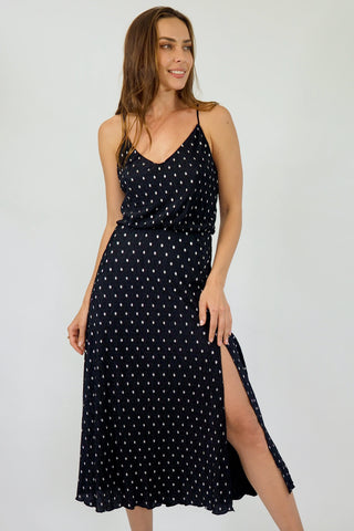 Yasmin Midi Dress - Black/Silver Dresses Sage Collective   