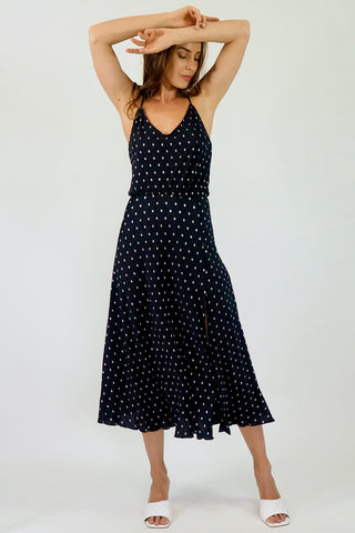 Yasmin Midi Dress - Black/Silver Dresses Sage Collective   