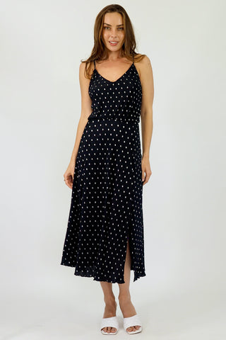 Yasmin Midi Dress - Black/Silver Dresses Sage Collective   