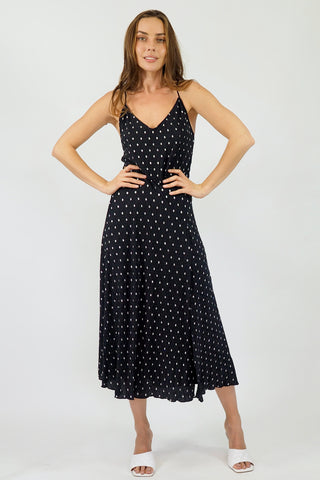 Yasmin Midi Dress - Black/Silver Dresses Sage Collective   