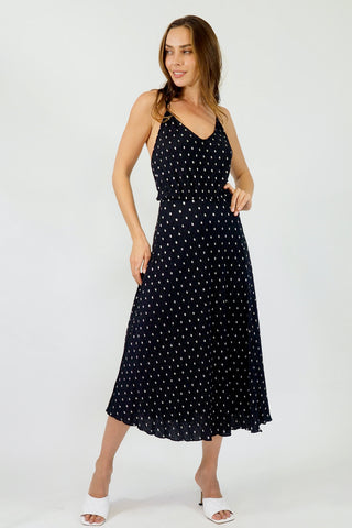 Yasmin Midi Dress - Black/Silver Dresses Sage Collective   