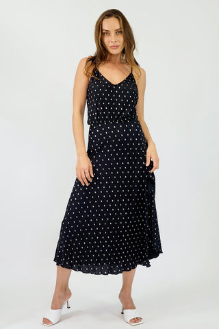 Yasmin Midi Dress - Black/Silver Dresses Sage Collective   