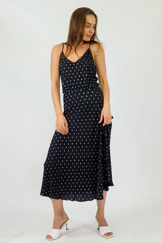 Yasmin Midi Dress - Black/Silver Dresses Sage Collective   