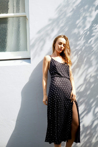 Yasmin Midi Dress - Black/Silver Dresses Sage Collective   