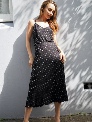 Yasmin Midi Dress - Black/Silver Dresses Sage Collective   