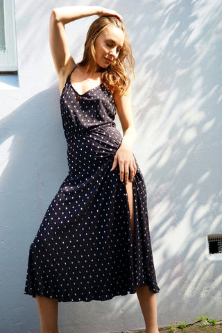 Yasmin Midi Dress - Black/Silver Dresses Sage Collective   