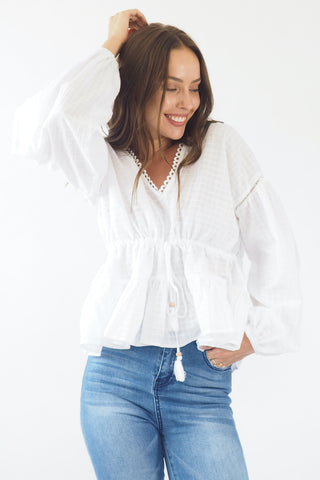Zasha Top - White Tops Sage Collective   