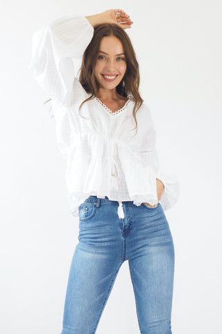 Zasha Top - White Tops Sage Collective   