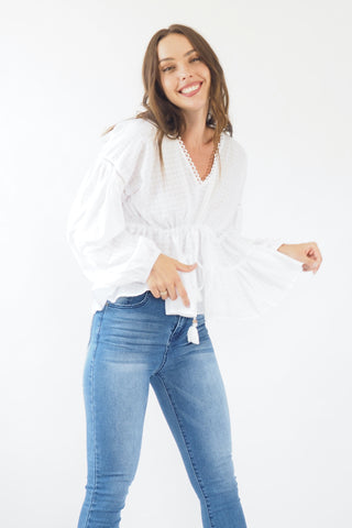 Zasha Top - White Tops Sage Collective   