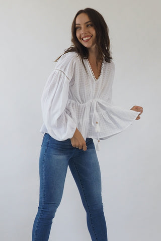Zasha Top - White Tops Sage Collective   
