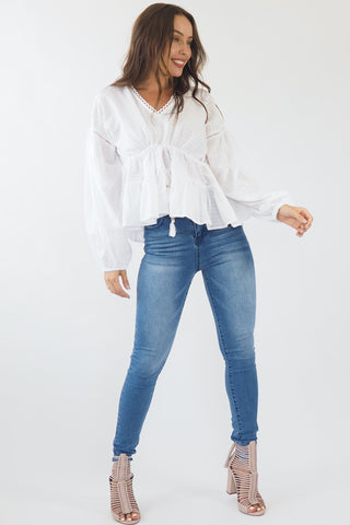 Zasha Top - White Tops Sage Collective   