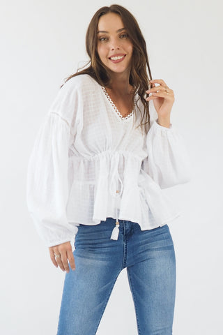 Zasha Top - White Tops Sage Collective   