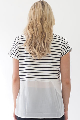 Basics stripe Top - white Tops Sage Collective   