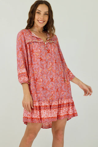 Sophia Mini Dress - Pink/Purple Dresses Sage Collective   