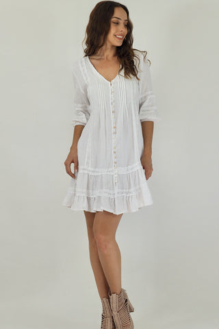 Kaylin Mini Dress - White Dresses Sage Collective   