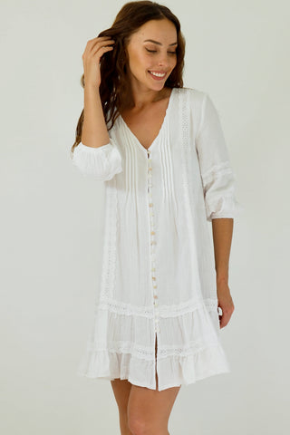 Kaylin Mini Dress - White Dresses Sage Collective   