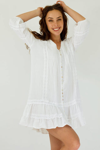 Kaylin Mini Dress - White Dresses Sage Collective   