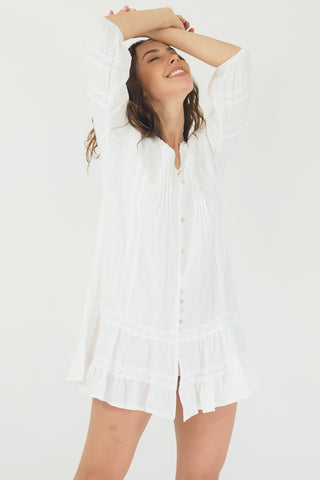 Kaylin Mini Dress - White Dresses Sage Collective   