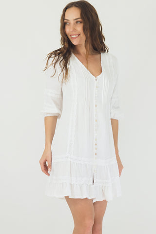 Kaylin Mini Dress - White Dresses Sage Collective   