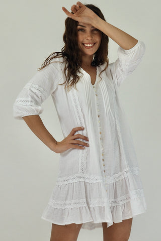 Kaylin Mini Dress - White Dresses Sage Collective   