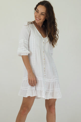 Kaylin Mini Dress - White Dresses Sage Collective   