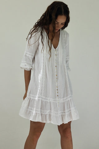 Kaylin Mini Dress - White Dresses Sage Collective   