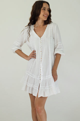 Kaylin Mini Dress - White Dresses Sage Collective   