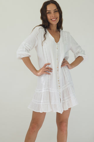Kaylin Mini Dress - White Dresses Sage Collective   