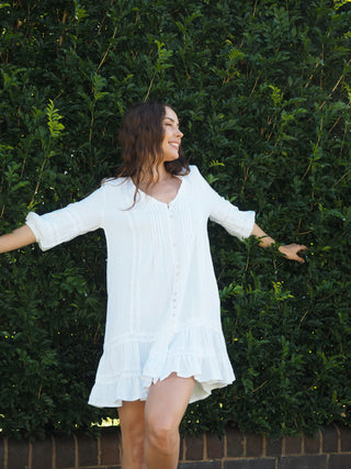 Kaylin Mini Dress - White Dresses Sage Collective   