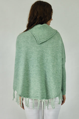 Taylor Tassel Poncho - Mint Tops Sage Collective   