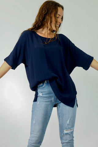 Sarah Top - Navy Tops Sage Collective   
