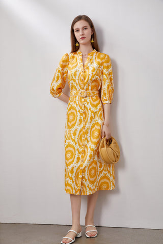 Ada Midi Linen Dress - Mustard/Yellow - GDS Dresses GDS   