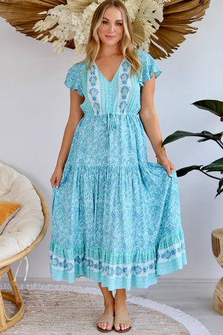 Bella Maxi Dress - Aqua Blue Dresses Sage Collective   
