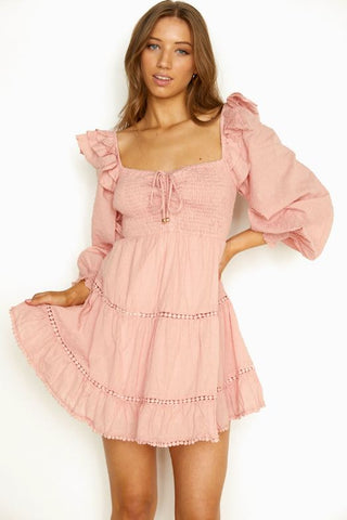 Sarah Mini Dress - Pink Dresses Indikah   