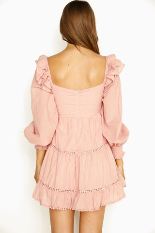 Sarah Mini Dress - Pink Dresses Indikah   