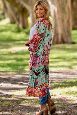 Blossom Kimono - Green/Red kimonos Sage Collective   