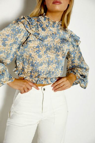 Lou Top - Blue/Yellow Tops Sage Collective   